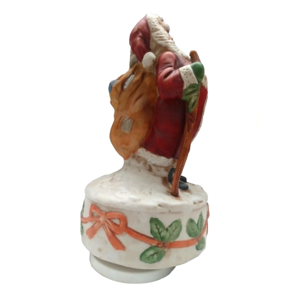 Vintage Brinn's Santa Music Box Wind Ups Santa Claus Is Coming To Town Rotating - Picture 4 of 6